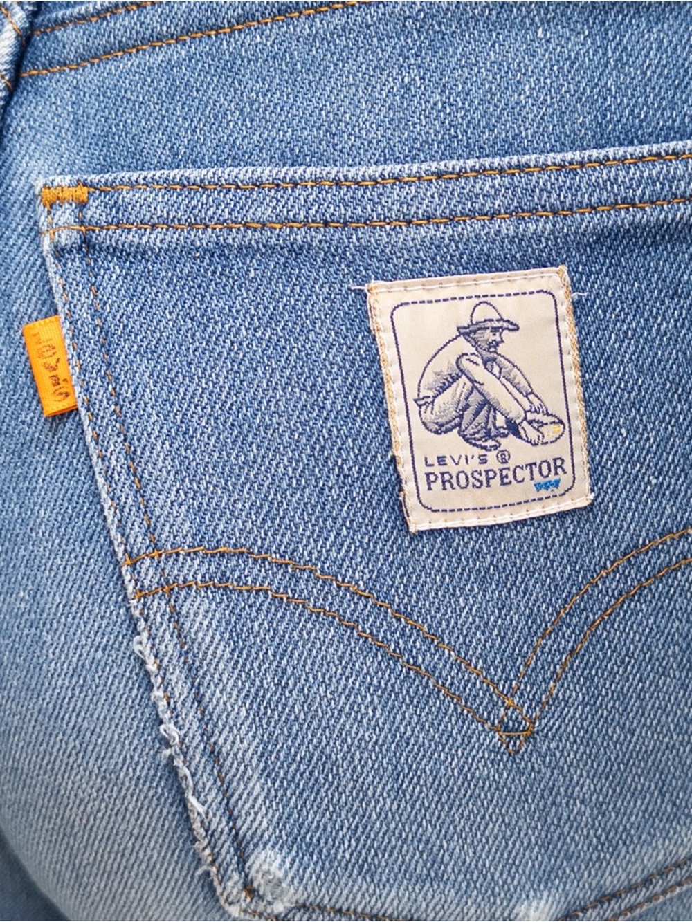 Sold - Vintage 70s Levi's Prospector Orange Tab High-Waisted Jeans Size 25